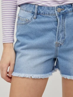 VISARA LILIAN RW SHORT DENIM SHORTS light blue denim