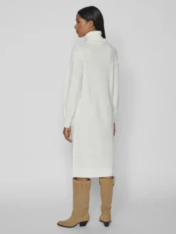 VISARA L/S ROLLNECK MIDI DRES/BF/KA snow white
