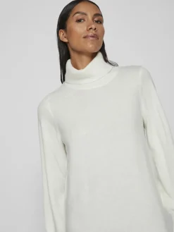 VISARA L/S ROLLNECK MIDI DRES/BF/KA snow white