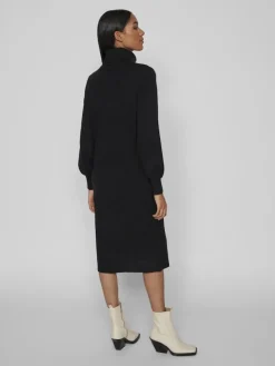 VISARA L/S ROLLNECK MIDI DRES/BF/KA black