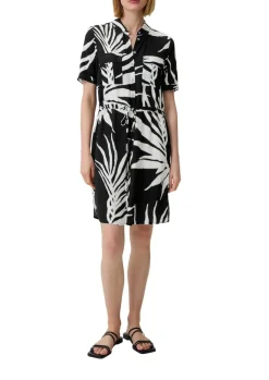 Viskosekleid mit Crêpestruktu schwarz