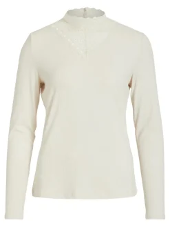 VISOLITTA RIB LACE L/S TOP/SU - NOOS birch