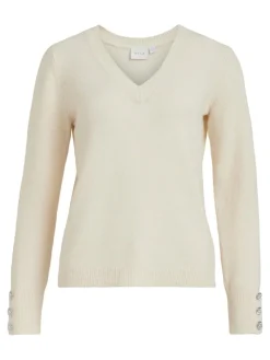 VISPARKLE L/S V-NECK KNIT TOP/PB birch