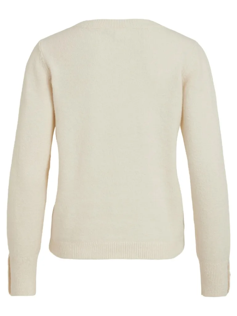 VISPARKLE L/S V-NECK KNIT TOP/PB birch