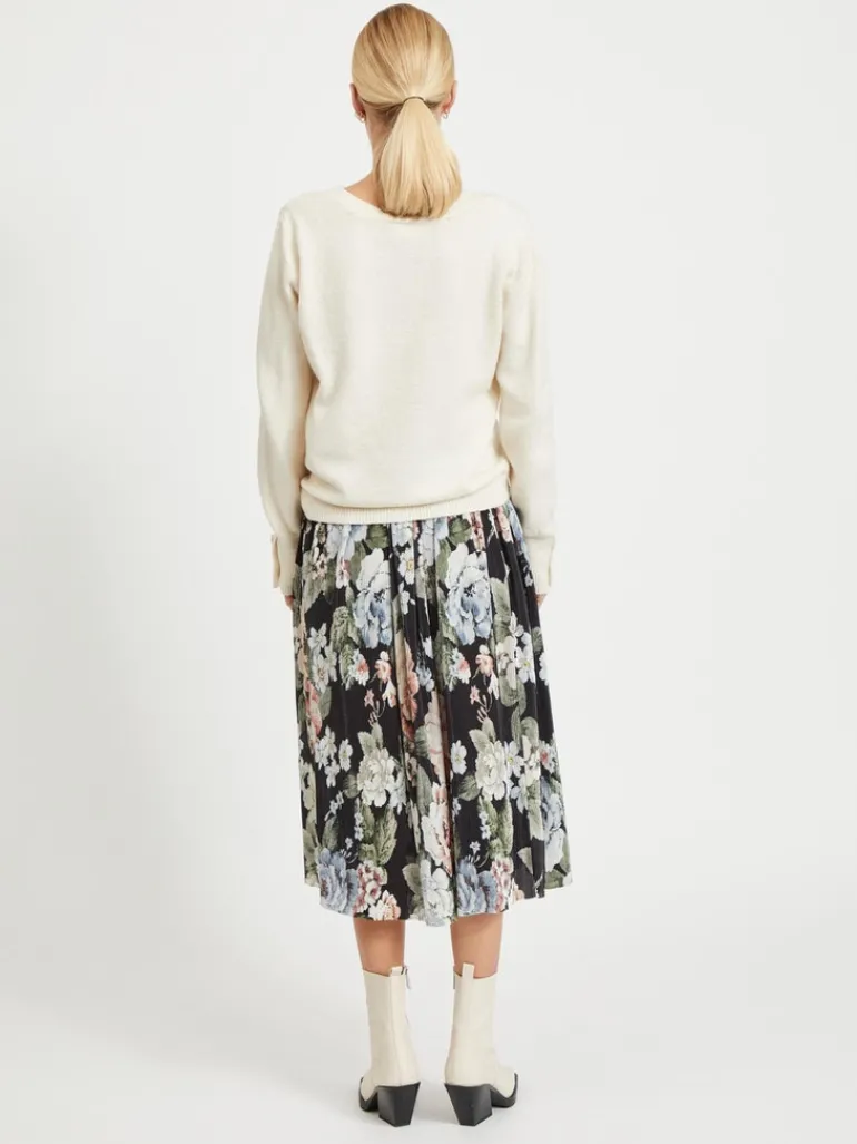 VISPARKLE L/S V-NECK KNIT TOP/PB birch