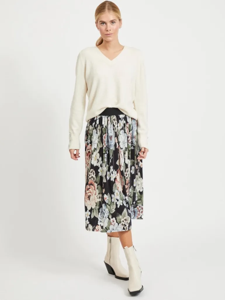VISPARKLE L/S V-NECK KNIT TOP/PB birch