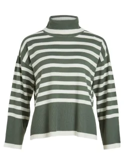 VISTRIPI ROLLNECK KNIT TOP/BF/KA laurel wreath-cloud dancer