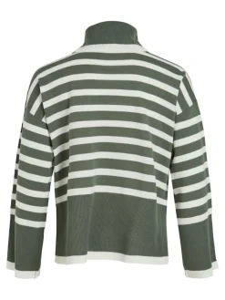 VISTRIPI ROLLNECK KNIT TOP/BF/KA laurel wreath-cloud dancer