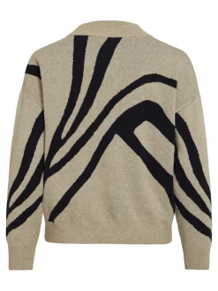 VITIF JACQUARD L/S KNIT TOP - NOOS natural melange