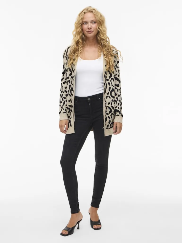 VITIF OPEN L/S KNIT CARDIGAN - NOOS natural melange
