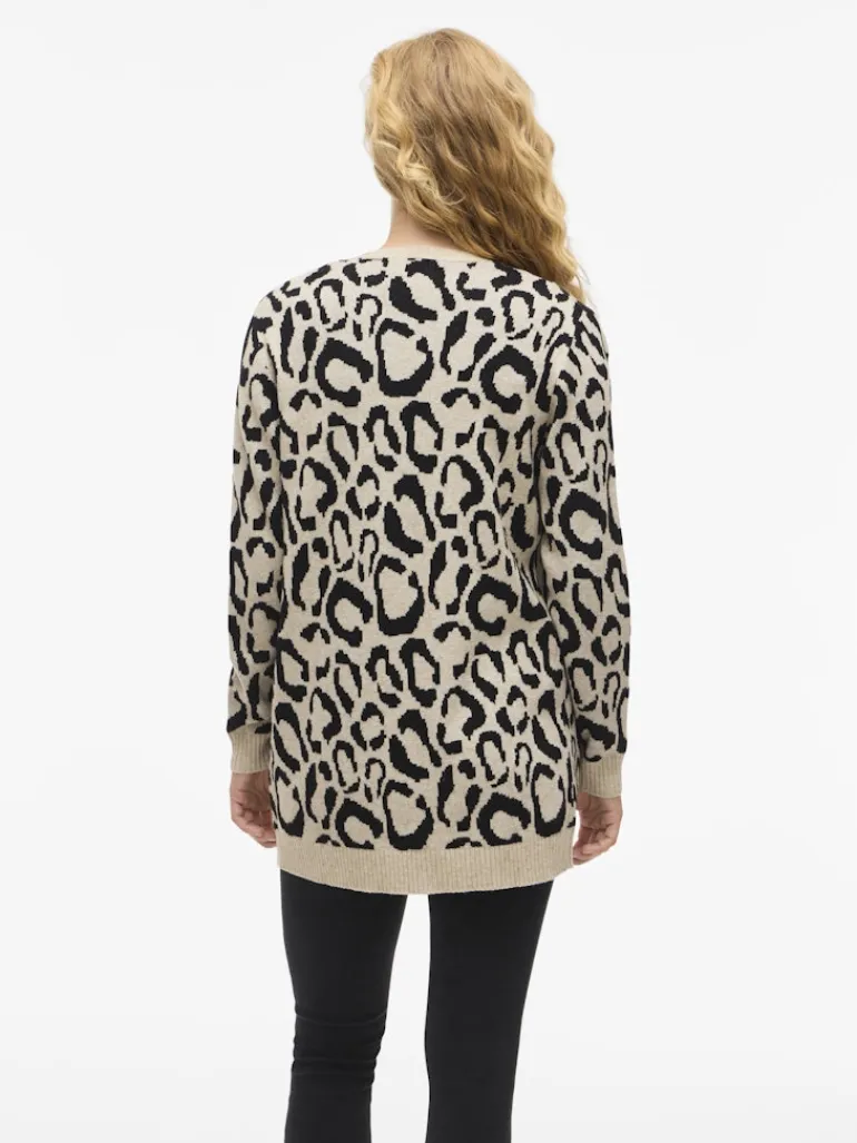 VITIF OPEN L/S KNIT CARDIGAN - NOOS natural melange