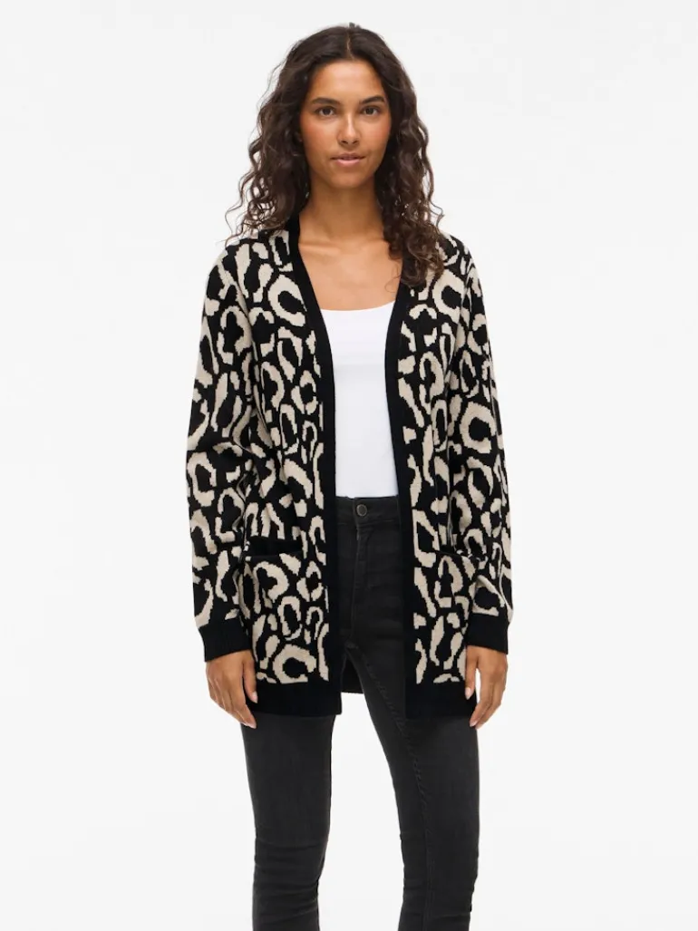 VITIF OPEN L/S KNIT CARDIGAN - NOOS black beauty