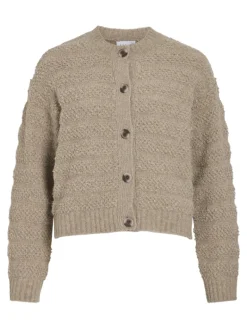 VITILLIA O-NECK L/S KNIT CARDIGAN natural melange