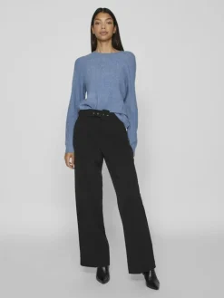 VITRINA L/S O-NECK KNIT TOP coronet blue
