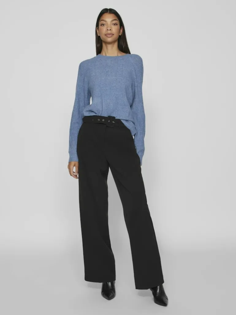 VITRINA L/S O-NECK KNIT TOP coronet blue