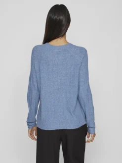 VITRINA L/S O-NECK KNIT TOP coronet blue