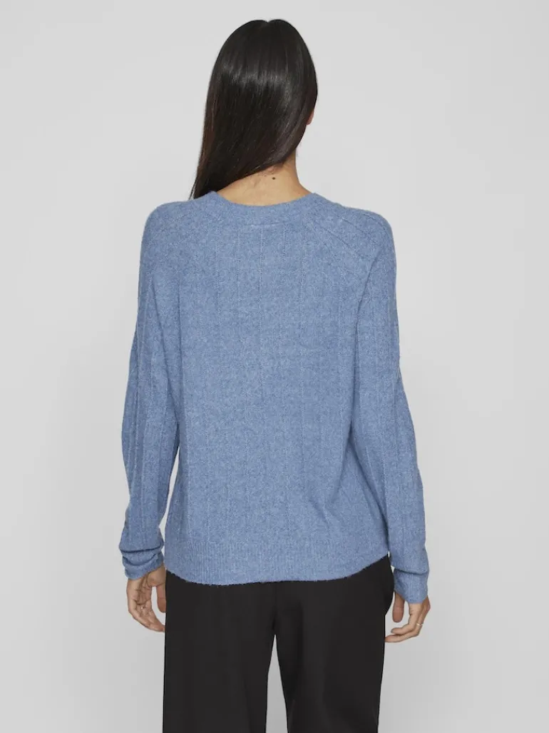VITRINA L/S O-NECK KNIT TOP coronet blue