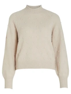 VITULI O-NECK L/S KNIT TOP/SU/PB/1 birch