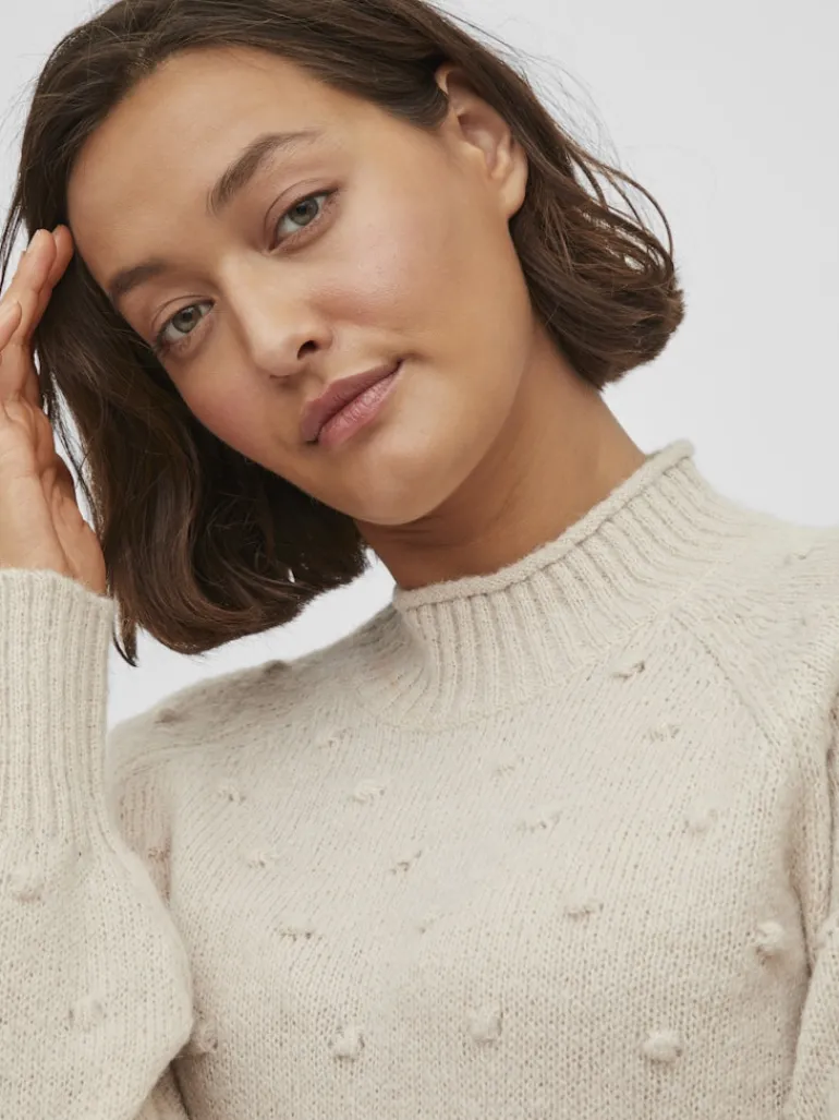 VITULI O-NECK L/S KNIT TOP/SU/PB/1 birch