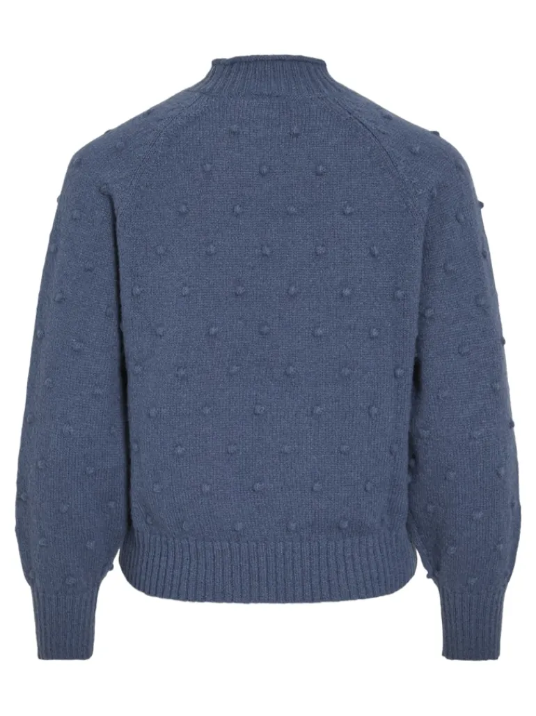 VITULI O-NECK L/S KNIT TOP/SU/PB/1 vintage indigo