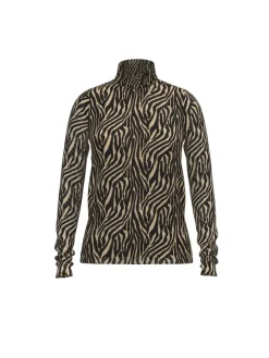 VIVOLETTE LAO HIGH NECK L/S TOP/LC/DFS black beauty