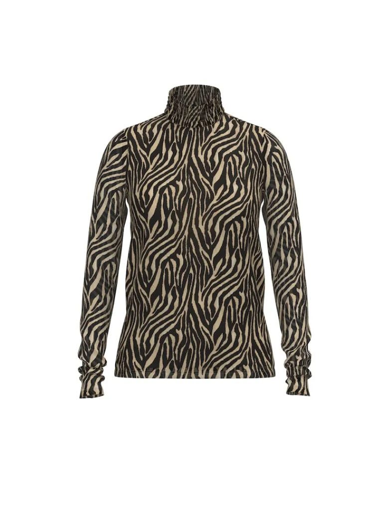 VIVOLETTE LAO HIGH NECK L/S TOP/LC/DFS black beauty