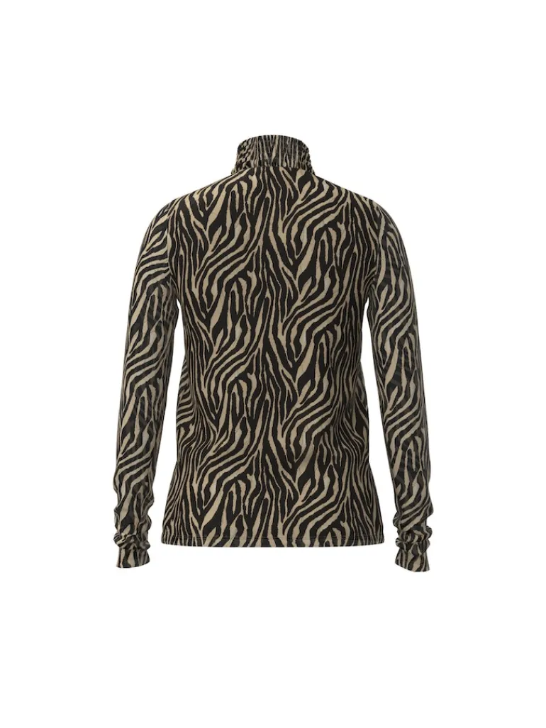 VIVOLETTE LAO HIGH NECK L/S TOP/LC/DFS black beauty