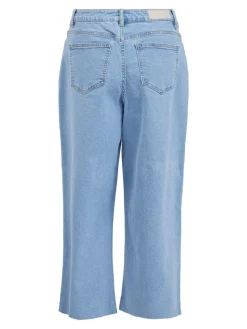 VIWIDEY NEIMA HW CROPPED WIDE JEANS light blue denim