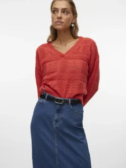 VMABRIL LS V-NECK PULLOVER GA BOO cayenne