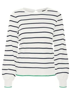 VMALMA LS O-NCK BUTTON BACK PULLOVER BOO snow white2