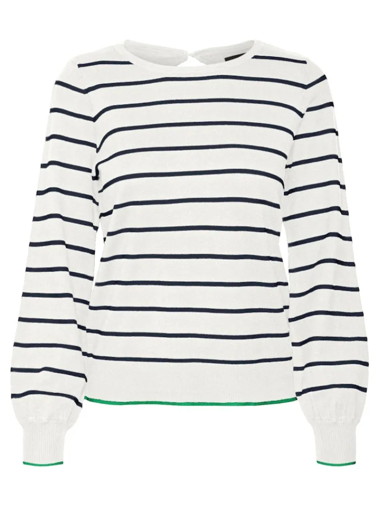 VMALMA LS O-NCK BUTTON BACK PULLOVER BOO snow white2