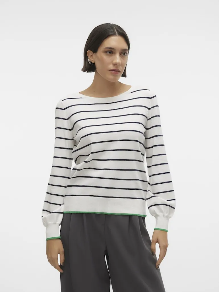 VMALMA LS O-NCK BUTTON BACK PULLOVER BOO snow white2