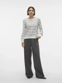 VMALMA LS O-NCK BUTTON BACK PULLOVER BOO snow white2
