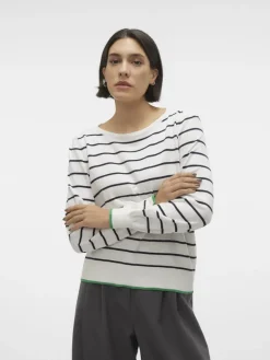 VMALMA LS O-NCK BUTTON BACK PULLOVER BOO snow white2