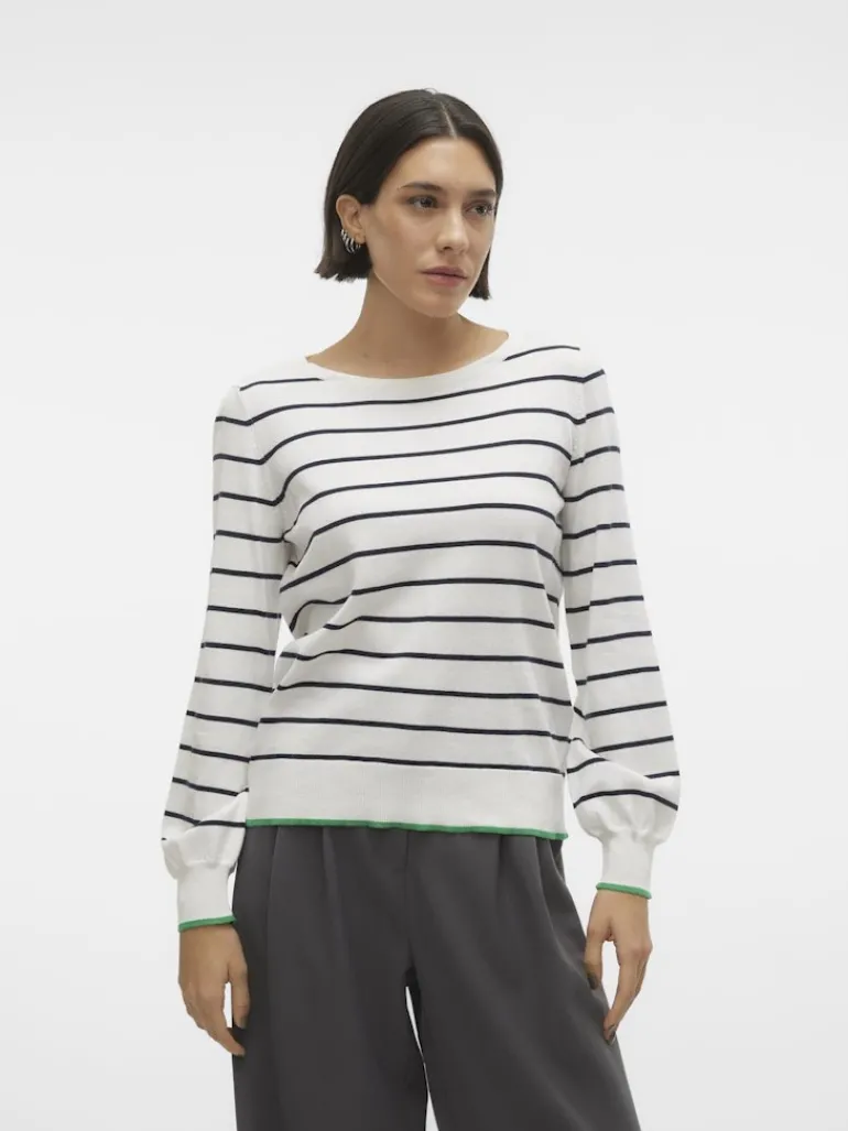 VMALMA LS O-NCK BUTTON BACK PULLOVER BOO snow white2
