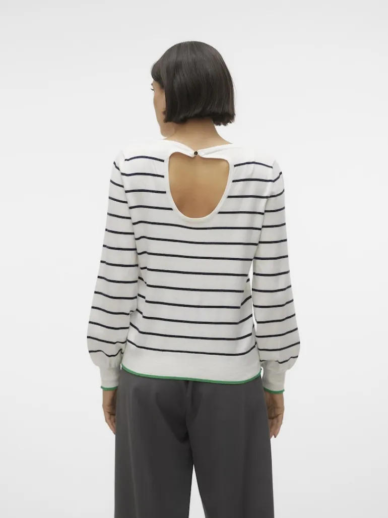 VMALMA LS O-NCK BUTTON BACK PULLOVER BOO snow white2
