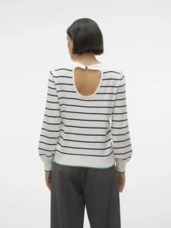 VMALMA LS O-NCK BUTTON BACK PULLOVER BOO snow white2