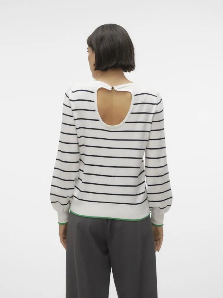 VMALMA LS O-NCK BUTTON BACK PULLOVER BOO snow white2