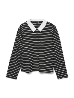 VMALMA LS STRIPED POLO TEE EXP black