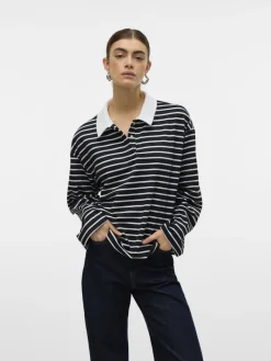 VMALMA LS STRIPED POLO TEE EXP black