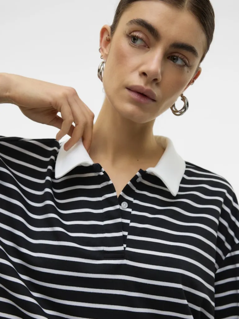 VMALMA LS STRIPED POLO TEE EXP black