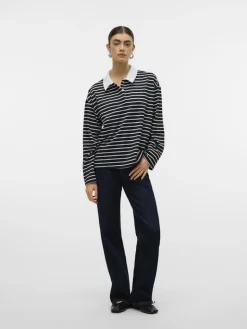 VMALMA LS STRIPED POLO TEE EXP black