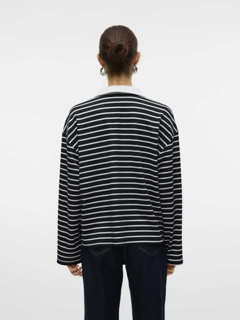 VMALMA LS STRIPED POLO TEE EXP black