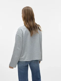 VMALMA LS STRIPED POLO TEE EXP light grey melange