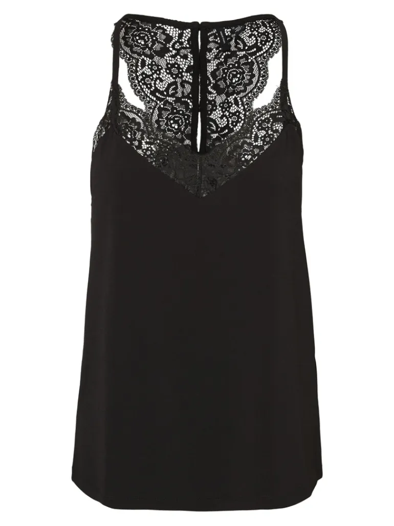 VMANA S/L LACE TOP GA NOOS black