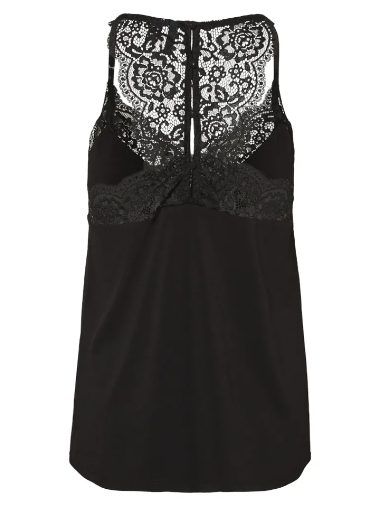 VMANA S/L LACE TOP GA NOOS black