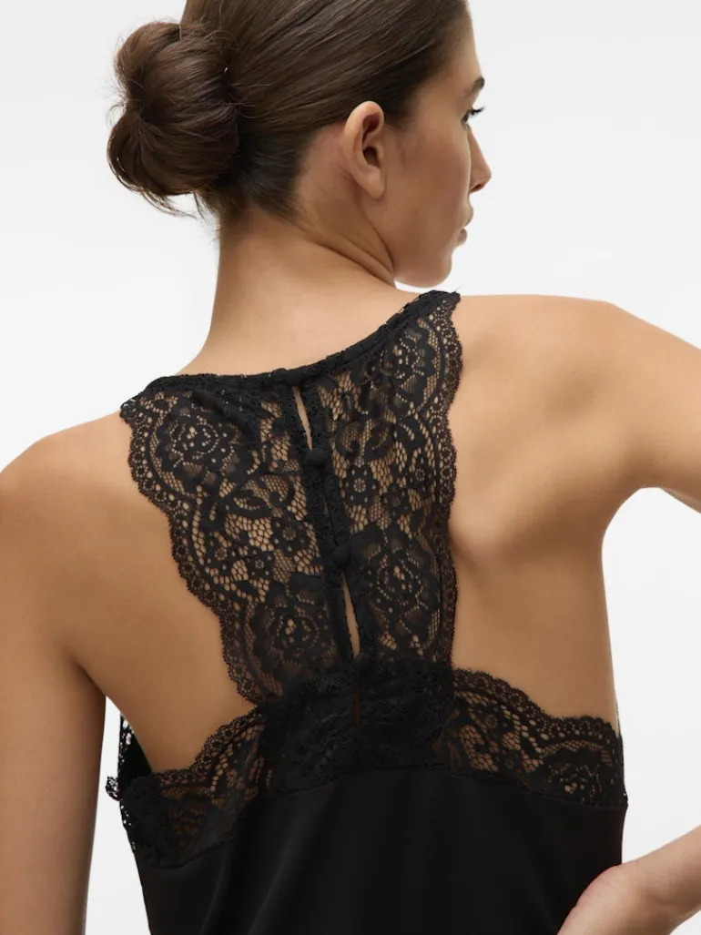 VMANA S/L LACE TOP GA NOOS black