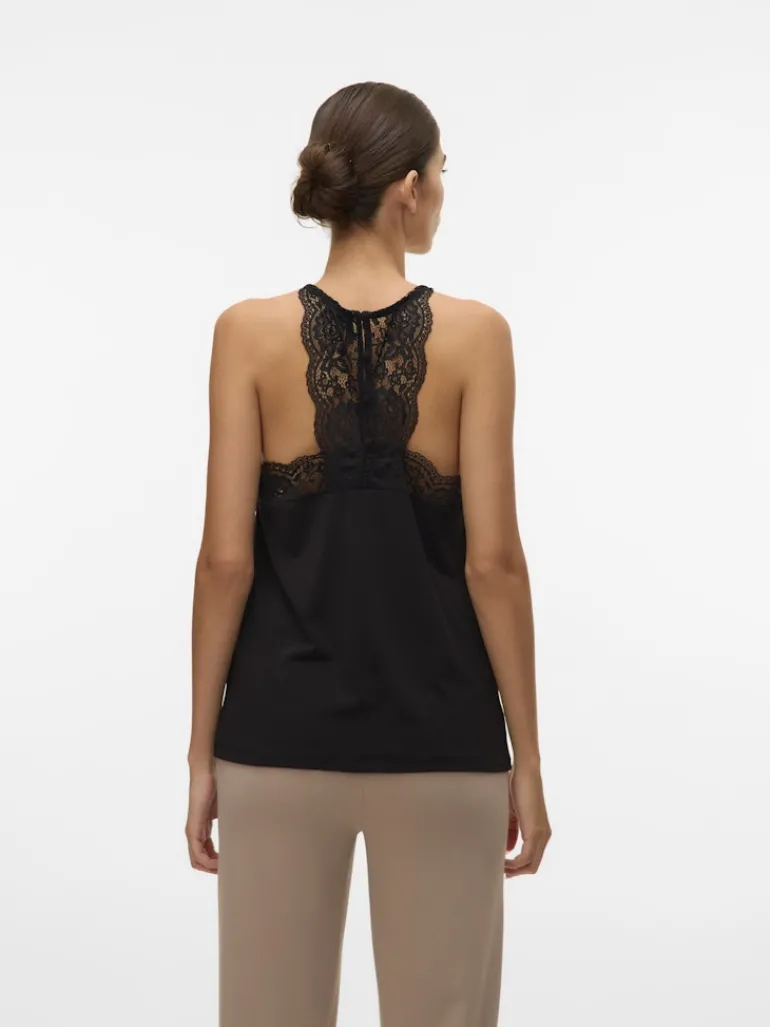 VMANA S/L LACE TOP GA NOOS black