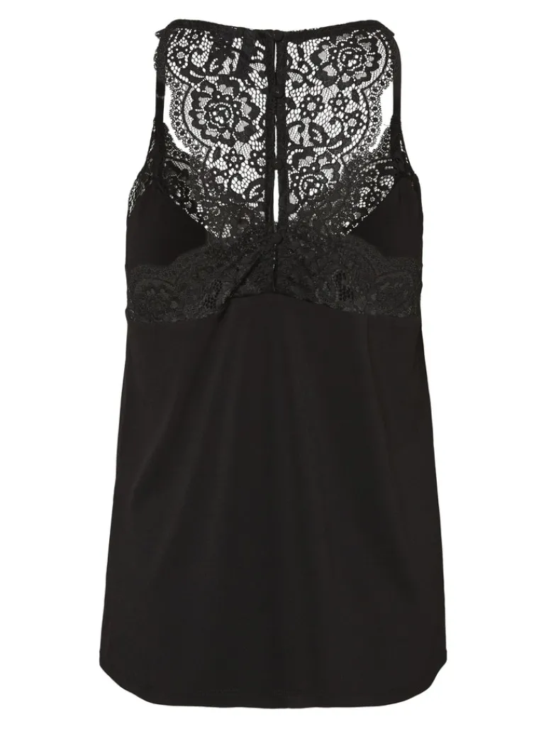 VMANA S/L LACE TOP GA NOOS black
