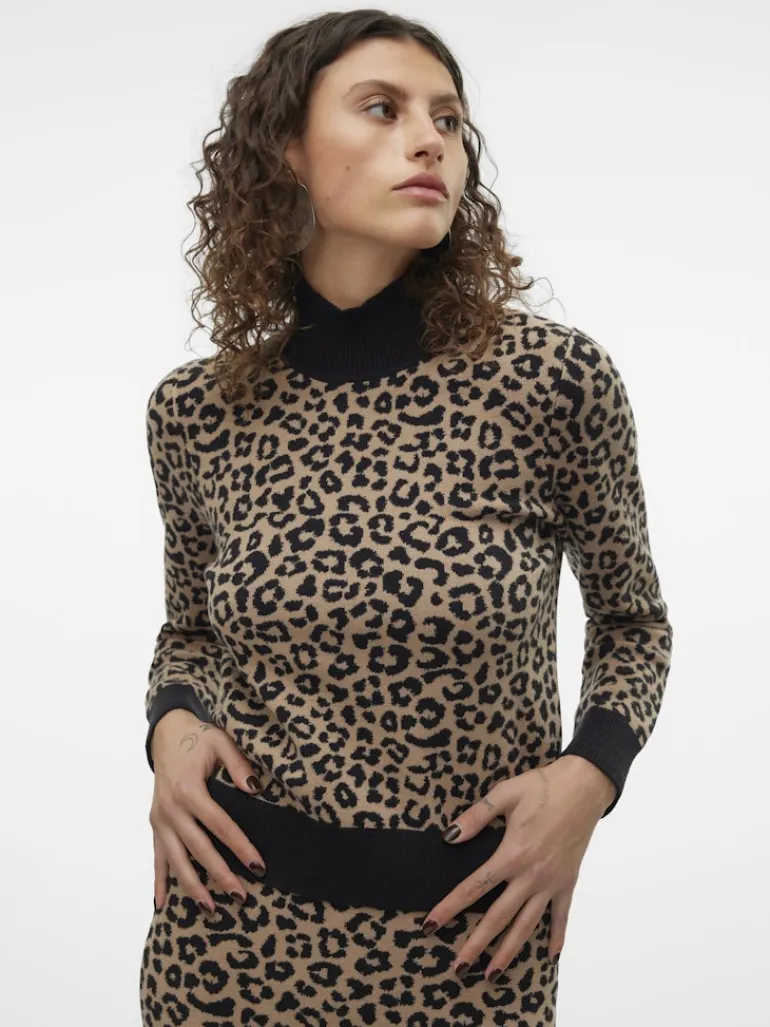 VMARIA ART LS HIGH-NECK PULLOVER GA black